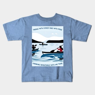 Paddle With Power Ride With Pride Kayaking Adventure With My Tribe Kids T-Shirt